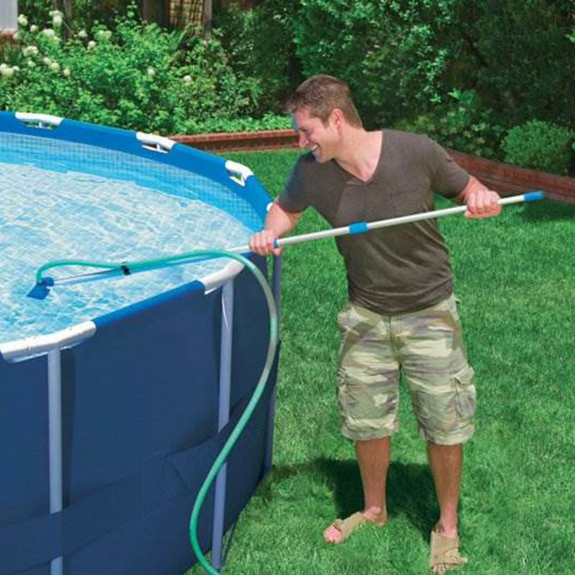 Intex Cleaning Maintenance Swimming Pool Kit w/ Vacuum Skimmer & Pole (6 Pack)