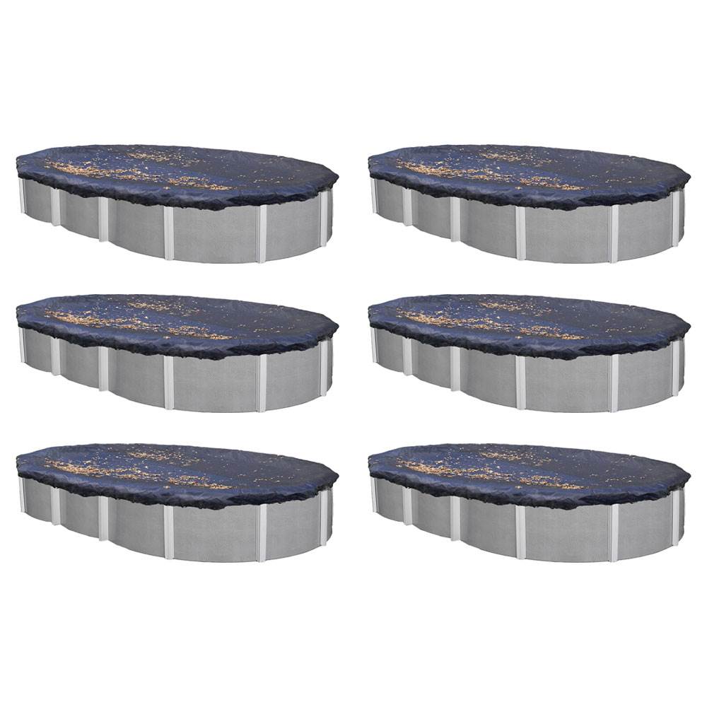 Swimline 18 x 38 Ft. Oval Above Ground Winter Swimming Pool Cover, Blue (6 Pack)