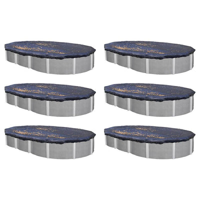 Swimline 18 x 38 Ft. Oval Above Ground Winter Swimming Pool Cover, Blue (6 Pack)