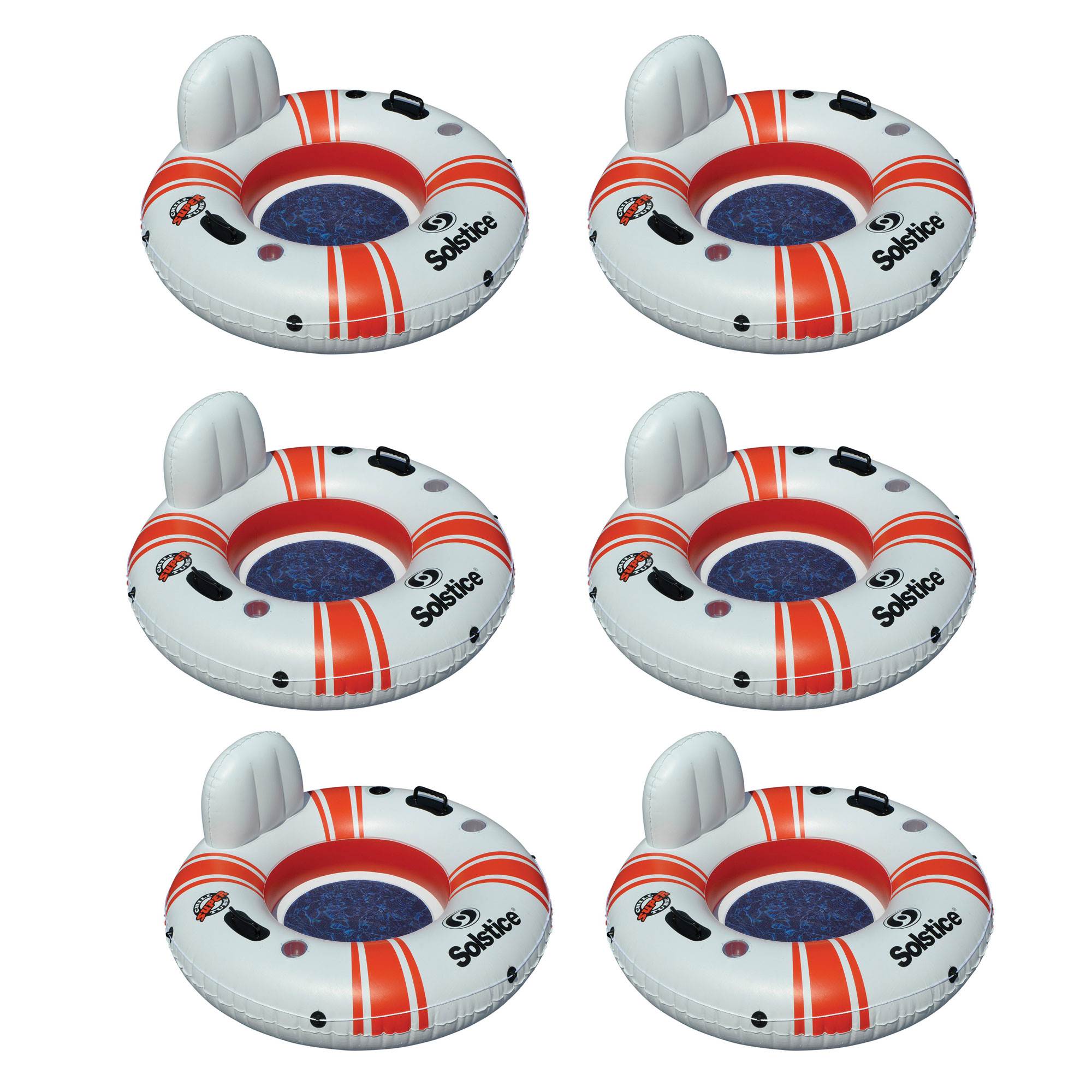 Swimline Super Chill Vinyl with Nylon Mesh Single Seat Tube Pool Float (6 Pack)