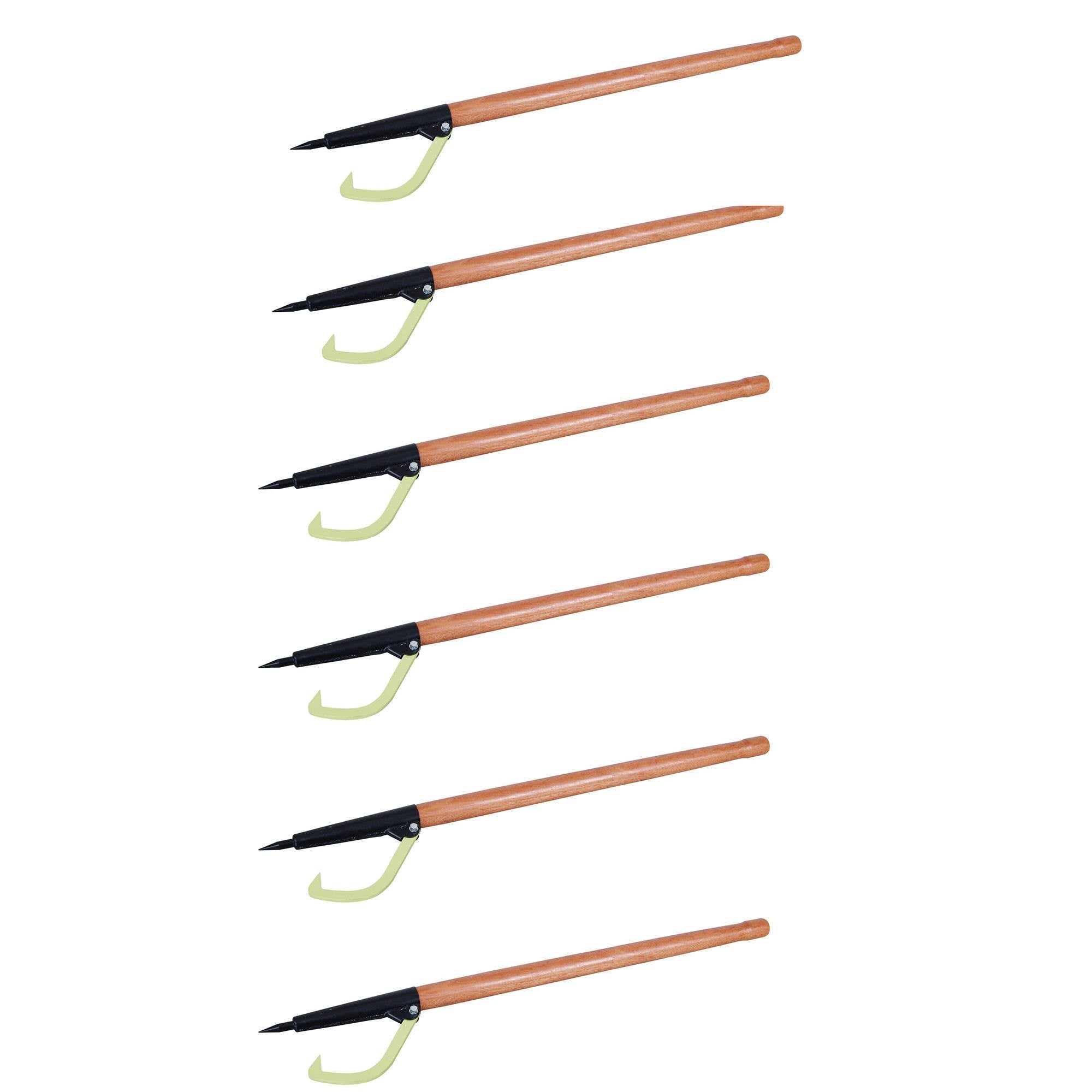 Timber Tuff TMW 4 Ft. Wood Logging Forestry Log Rolling Peavey Hook (6 Pack)