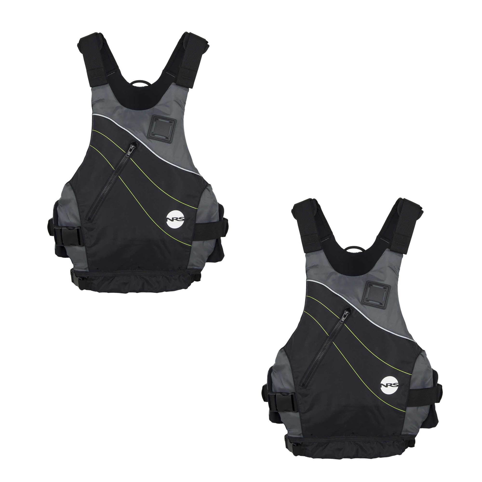NRS Vapor Adult Large X-Large Type III Boating Life Jacket Vest, Black (2 Pack)