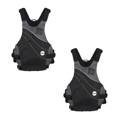 NRS Vapor Adult Large X-Large Type III Boating Life Jacket Vest, Black (2 Pack)