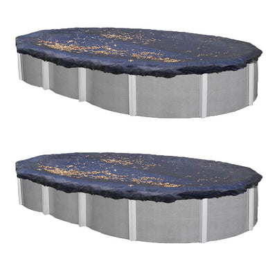 Swimline 15 x 30 Foot Heavy Duty Above Ground Swimming Pool Cover, Blue (2 Pack)