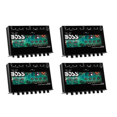 Boss EQ1208 4-Band Preamp Car Audio Equalizer w/ Subwoofer Sub Output (4 Pack)