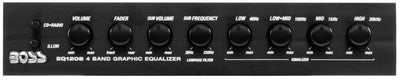 Boss EQ1208 4-Band Preamp Car Audio Equalizer w/ Subwoofer Sub Output (4 Pack)