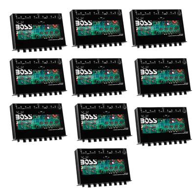 Boss EQ1208 4-Band Preamp Car Audio Equalizer w/ Subwoofer Sub Output (10 Pack)