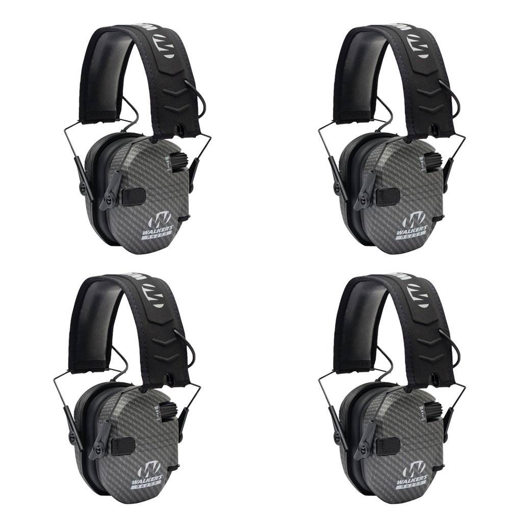 Walkers Razor Slim Shooter Hearing Protection Ear Muffs, Punisher Black (3 Pack)