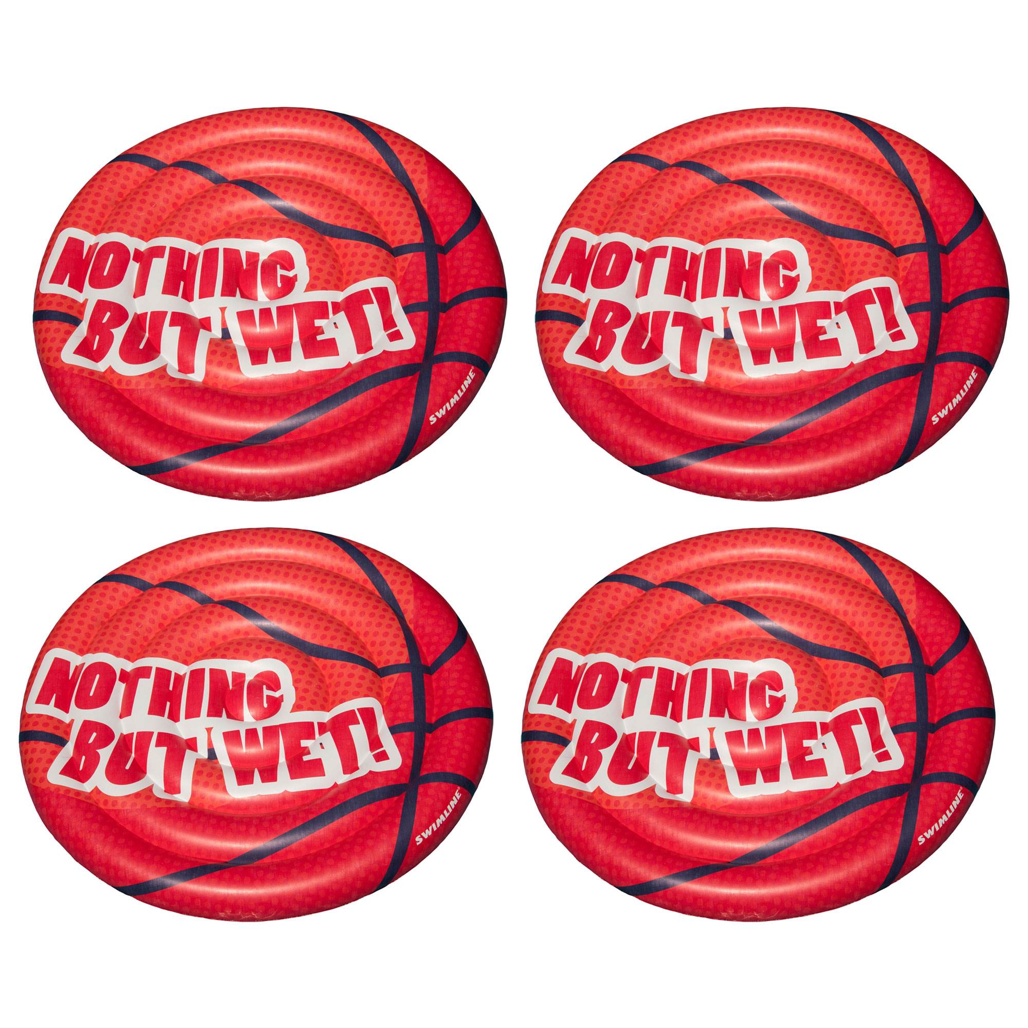 Swimline Giant Basketball Inflatable Swimming Pool Raft Ride On Float (4 Pack)