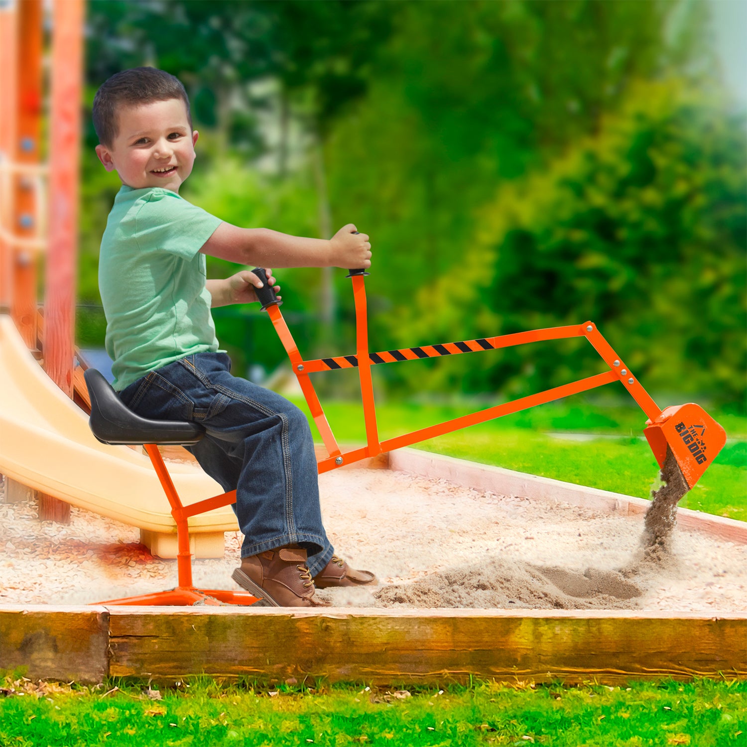 The Big Dig Special Edition Sand Digger Excavator w/ 360 Degree Rotation, Orange - VMInnovations