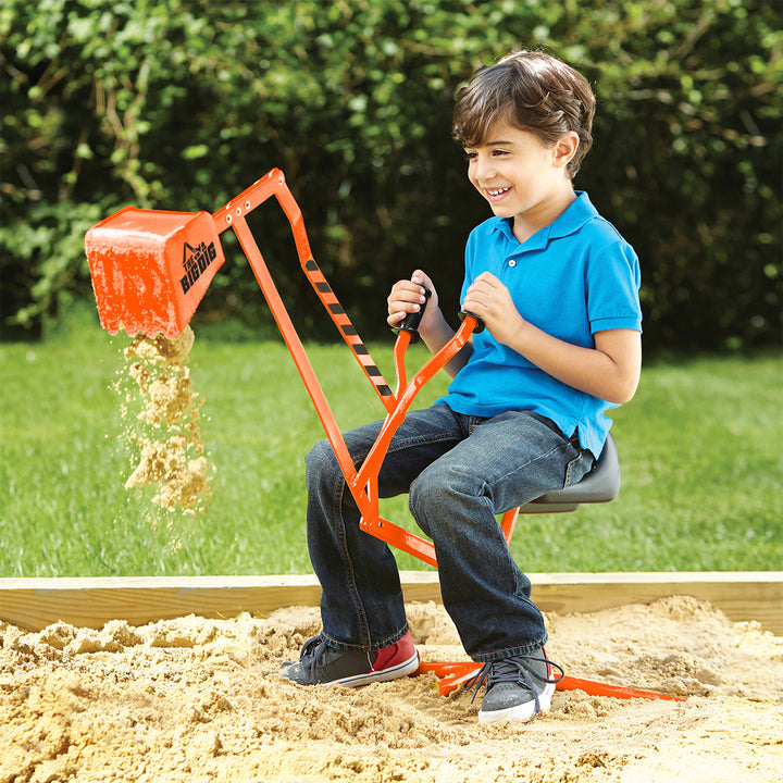 Big Dig Sandbox Digger Excavator w/ 360 Degree Rotation, Orange (Used)