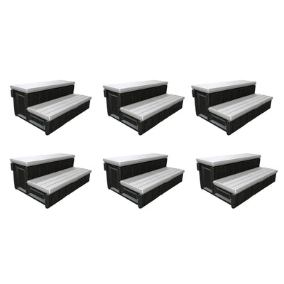 Leisure Accents 36" Patio Spa Hot Tub Storage Compartment Steps, Gray (6 Pack)