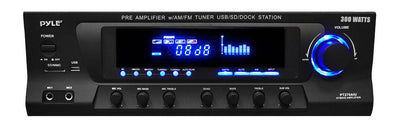 Pyle Pro 300W Home Amplifier Receiver Stereo Dock AM/FM USB/SD (2 Pack)