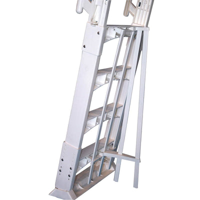Vinyl Works Ladder with Barrier for Swimming Pools 48 - 56" Tall, White (2 Pack)