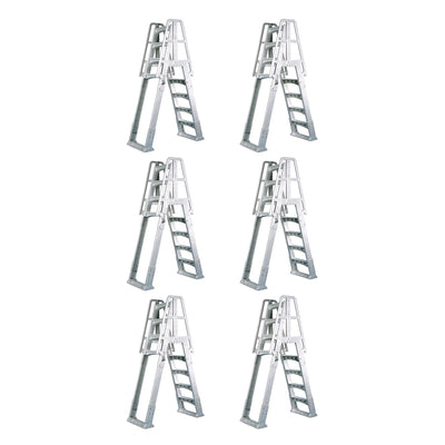 Vinyl Works Ladder with Barrier for Swimming Pools 48 - 56" Tall, White (6 Pack)