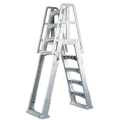 Vinyl Works Ladder with Barrier for Swimming Pools 48 - 56" Tall, White (6 Pack)