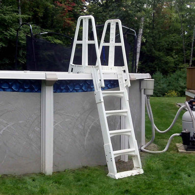 Vinyl Works Ladder with Barrier for Swimming Pools 48 - 56" Tall, White (6 Pack)