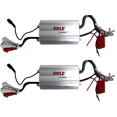 Pyle 4 Channel Marine Waterproof MP3 Power Audio Amplifier Amp (2 Pack)
