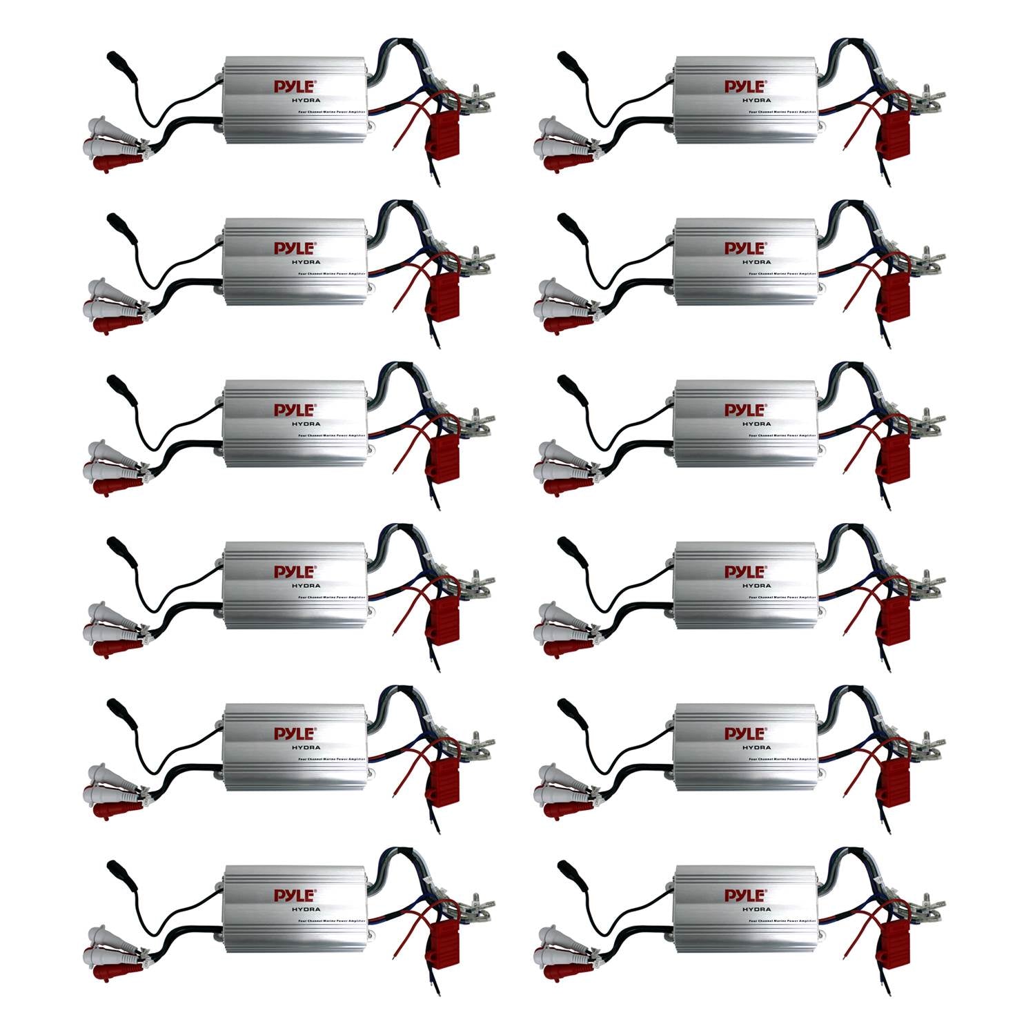 Pyle 4 Channel Marine Waterproof MP3 Power Audio Amplifier Amp (12 Pack)