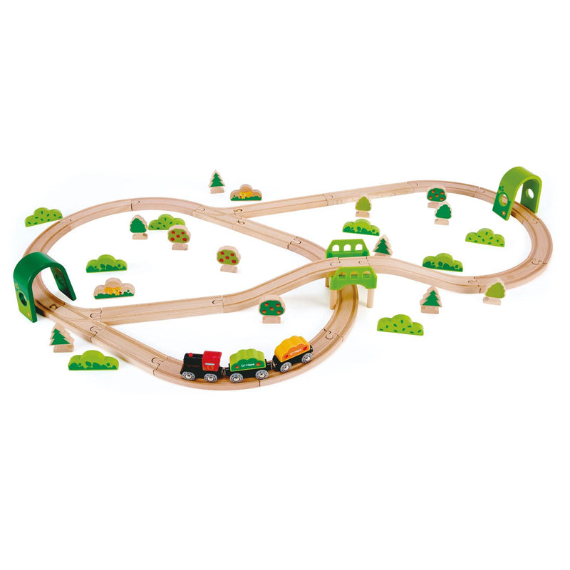 Hape Forest Railway Wooden Train Play Set with Track, Trees&Bridges (2 Pack)