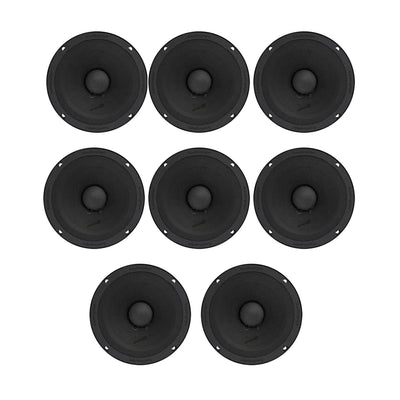 Audiopipe APMB-6SB 250 Watt 6" Low Mid Frequency Car Audio Loudspeakers (8 Pack)