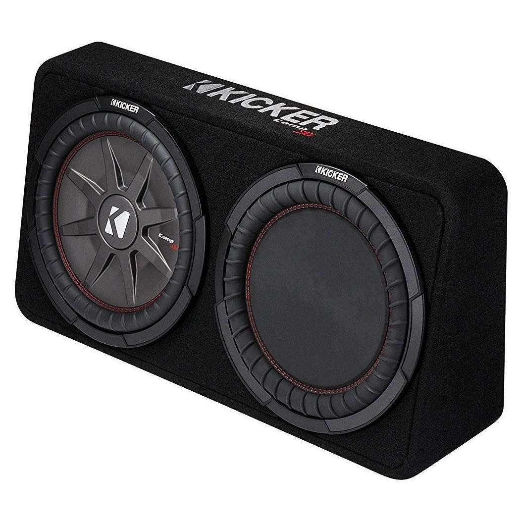 Kicker 1000W Dual 12" 4-Ohm Slim Shallow Subwoofer Sealed Enclosure (2 Pack)