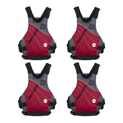 NRS Adult Large X-Large PFD Type III Boating Kayak Life Jacket Vest (4 Pack)