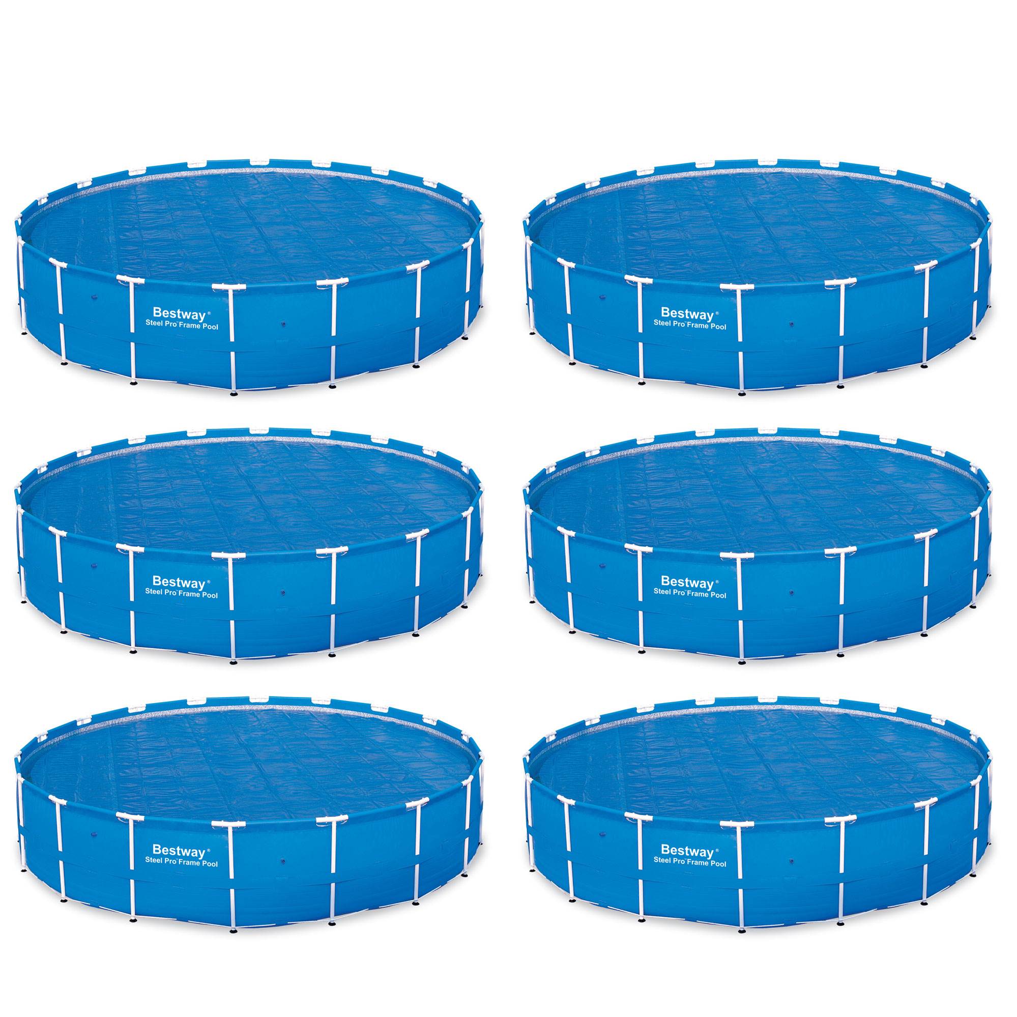 Bestway 18 Foot Round Above Ground Swimming Pool Solar Heat Cover (6 Pack)