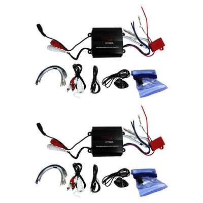 Pyle 800 Watt 4-Channel Waterproof Micro Marine Amplifier Amp Stereo (2 Pack)