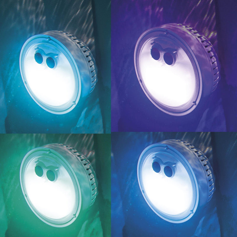 Intex PureSpa Battery Multi Colored LED Light for Bubble Spa Hot Tub (8 Pack) - VMInnovations