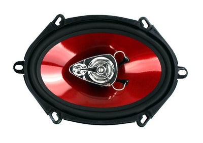 Boss Chaos CH5730 5x7" 300W 3-Way Car Coaxial Audio Stereo Speakers Red (6 Pack)