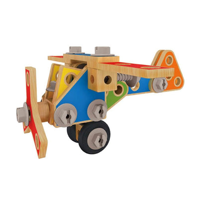 Hape Wooden 42 Piece Toddler Colorful Blocks Basic Builder Play Set (12 Pack)