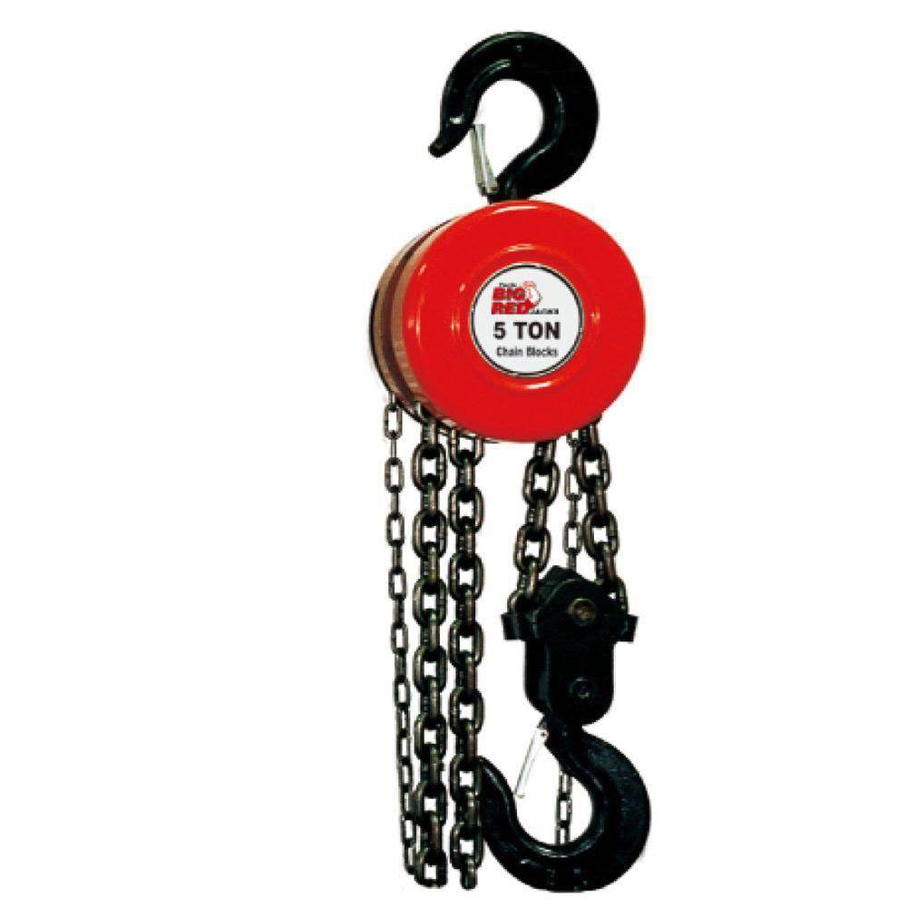 Torin Big Red Steel Manual Hoist 5 Ton Capacity Chain Block with 2 Hooks (Used)