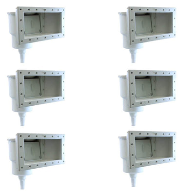 Hydro Tools ABS Wide Mouth Through Wall Above Swimming Pool Skimmer Kit (6 Pack) - VMInnovations