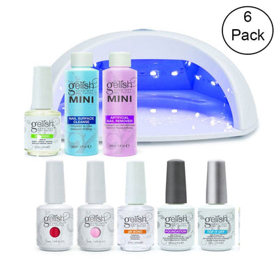 Gelish Harmony Salon Professional Gel LED Soak Off Nail Polish Kit (6 Pack)