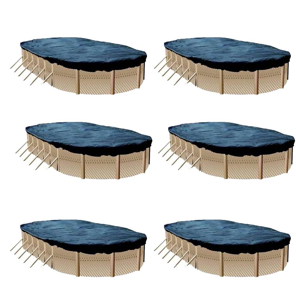 Swimline 18 x 33 Foot Above Ground Winter Swimming Pool Cover, Blue (6 Pack)