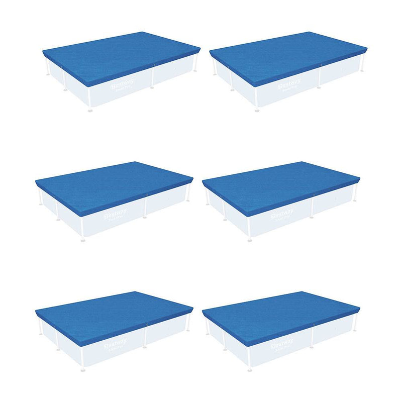 Bestway 87" x 59" Rectangle Above Ground Swimming Pool Cover (6 Pack)