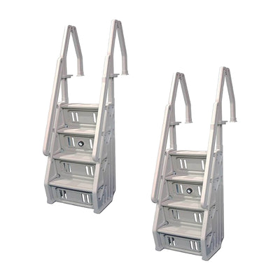 Vinyl Works Deluxe 32" In Step 46 - 60" Above Ground Pool Ladder, Tan (2 Pack)