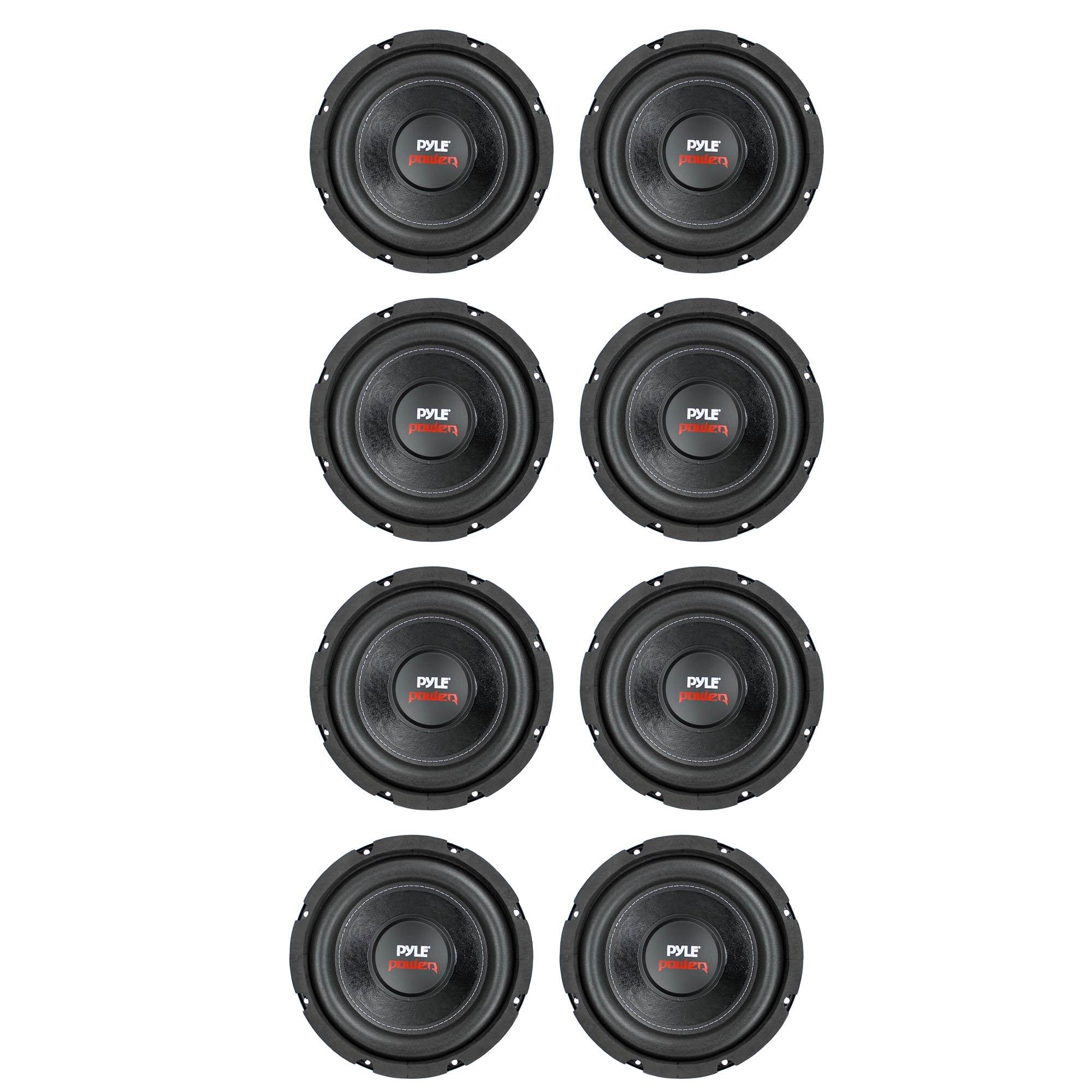 Pyle PLPW8D 8" 800W Car Audio Subwoofer Sub Power Woofer 4 Ohm Black (8 Pack) - VMInnovations