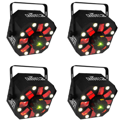 Chauvet DJ SWARM 5 FX RGBAW LED Active Derby, Strobe Laser Party Light (4 Pack)