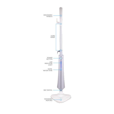 True & Tidy STM 300 Multi Surface 1300 Watt Steam Mop Cleaner, Gray (Used)