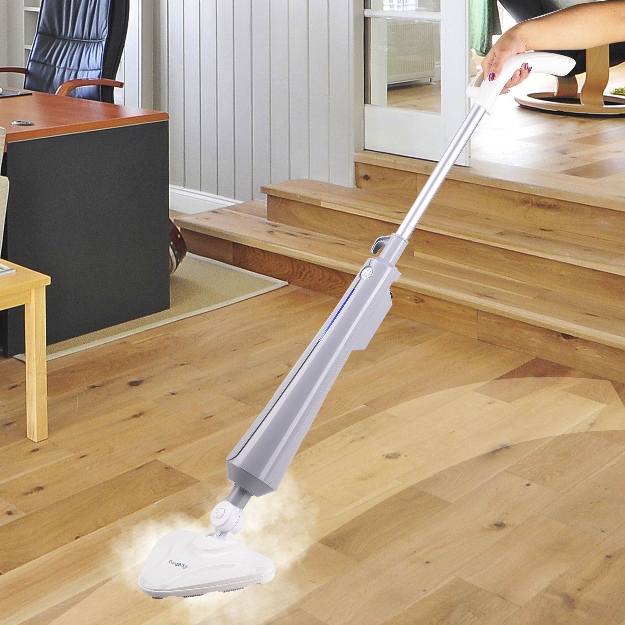 True & Tidy STM 300 Multi Surface 1300 Watt Steam Mop Cleaner, Gray (Used)