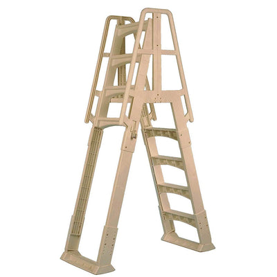 Vinyl Works A Frame Ladder with Barrier for Pools 48 to 56" Tall, Taupe (2 Pack) - VMInnovations