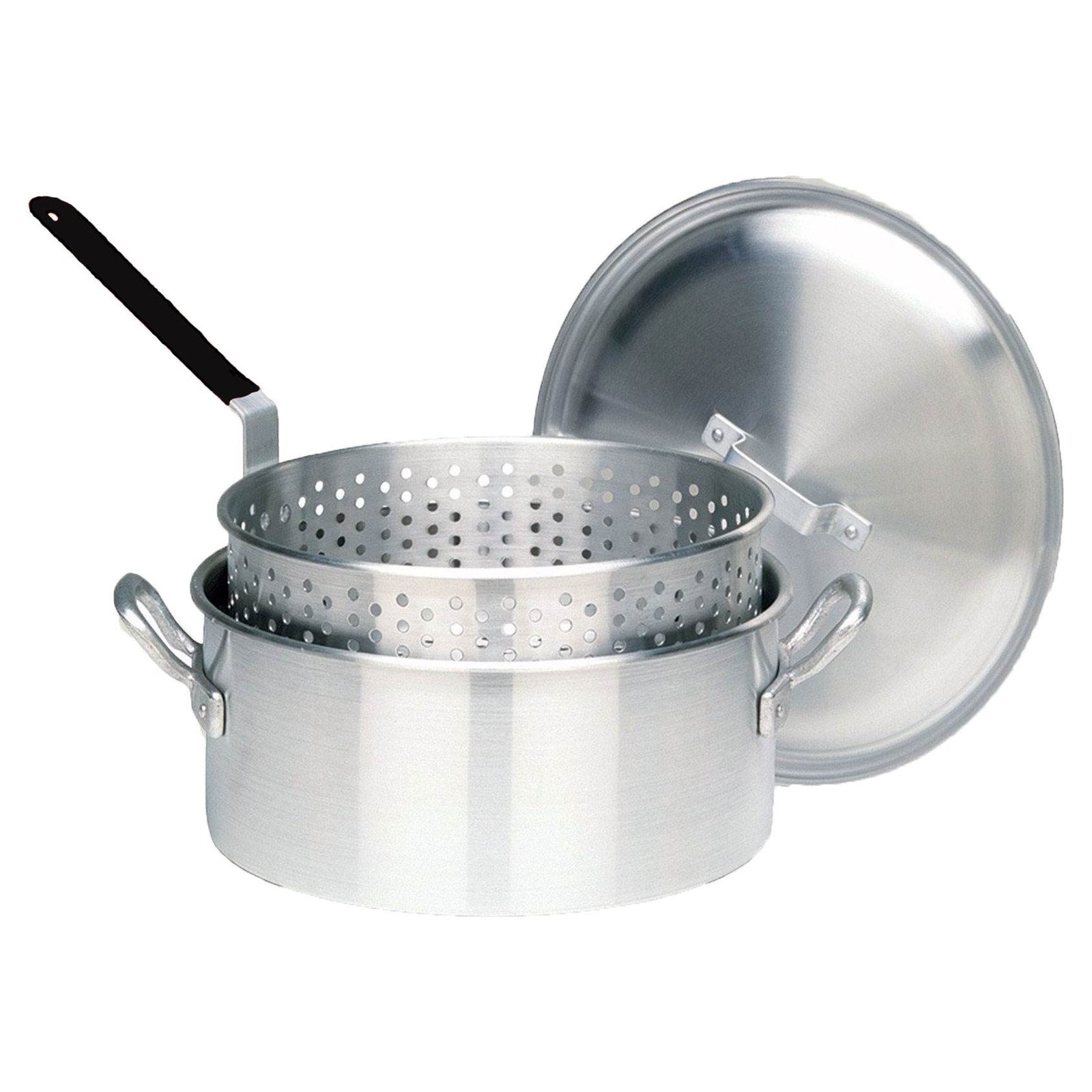 Bayou Classic Durable 14 Quart Aluminum Fry Pot and Removable Basket (2 Pack) - VMInnovations