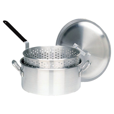 Bayou Classic Durable 14 Quart Aluminum Fry Pot and Removable Basket (2 Pack) - VMInnovations