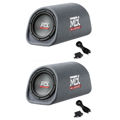 MTX AUDIO 8" 240W Car Loaded Subwoofer Enclosure Amplified Tube Vented (2 Pack)