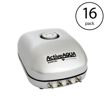 Active Aqua AAPA15L  240 GPH Hydroponic Aquarium Air Pump (16 Pack)