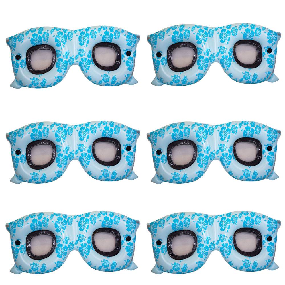 Swimline Inflatable Sunglasses Ride On Raft for Swimming Pool, Blue (6 Pack)