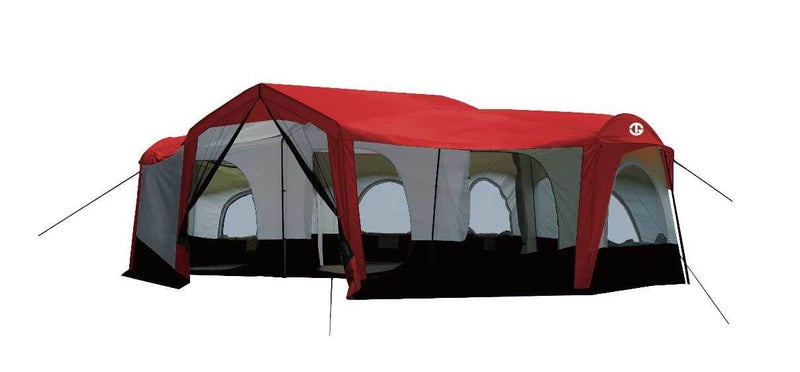 Tahoe Gear 3 Season 14 Person Large 25 x 17.5 Ft Family Cabin Tent, Red (2 Pack)