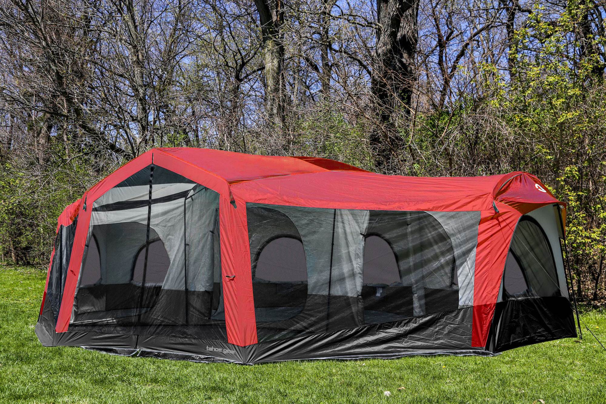 Tahoe Gear 3 Season 14 Person Large 25 x 17.5 Ft Family Cabin Tent, Red (2 Pack)